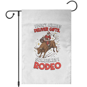 Funny Black Santa Bull Riding Christmas Garden Flag I Do Not Deliver Gifts I Rodeo TS12 White Print Your Wear
