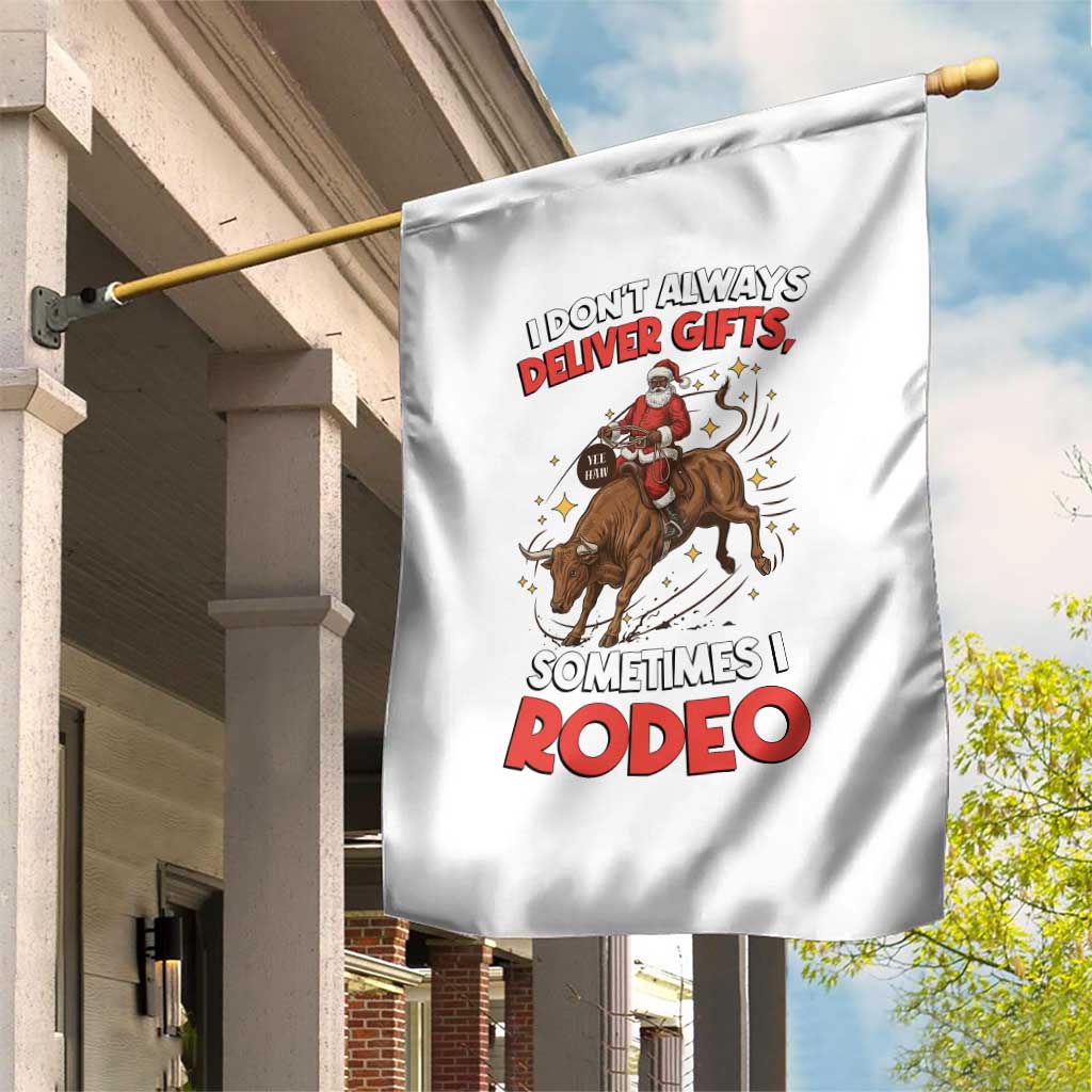 Funny Black Santa Bull Riding Christmas Garden Flag I Do Not Deliver Gifts I Rodeo TS12 Print Your Wear