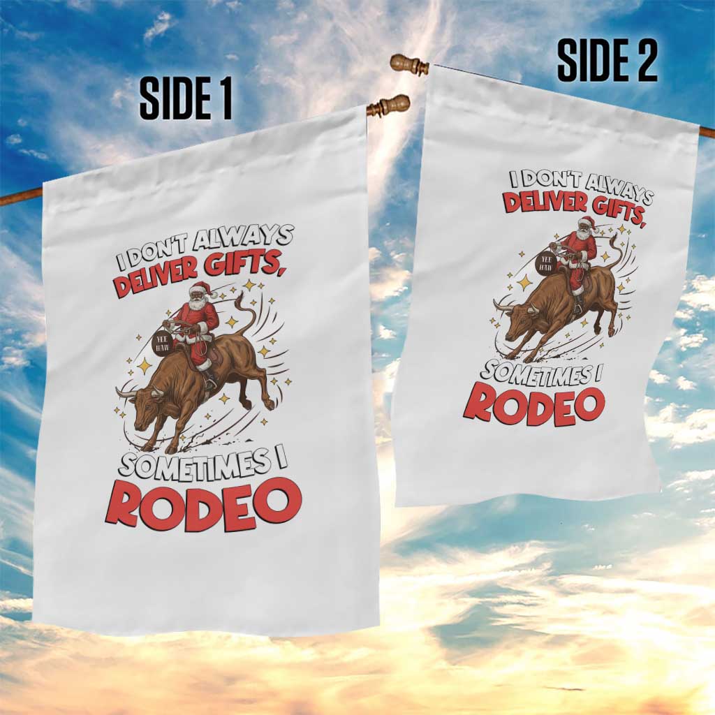 Funny Black Santa Bull Riding Christmas Garden Flag I Do Not Deliver Gifts I Rodeo TS12 Print Your Wear