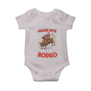 Funny Black Santa Bull Riding Christmas Baby Onesie I Do Not Deliver Gifts I Rodeo TS12 Ice Gray Print Your Wear