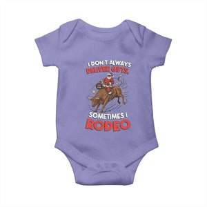 Funny Black Santa Bull Riding Christmas Baby Onesie I Do Not Deliver Gifts I Rodeo TS12 Violet Print Your Wear