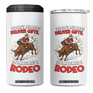 Funny Black Santa Bull Riding Christmas 4 in 1 Can Cooler Tumbler I Do Not Deliver Gifts I Rodeo TS12 One Size: 16 oz White Print Your Wear