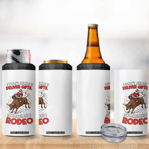 Funny Black Santa Bull Riding Christmas 4 in 1 Can Cooler Tumbler I Do Not Deliver Gifts I Rodeo TS12 Print Your Wear