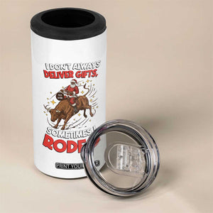 Funny Black Santa Bull Riding Christmas 4 in 1 Can Cooler Tumbler I Do Not Deliver Gifts I Rodeo TS12 Print Your Wear