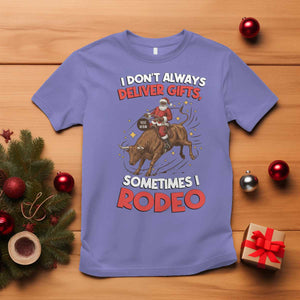 Funny Black Santa Bull Riding Christmas T Shirt I Do Not Deliver Gifts I Rodeo TS12 Violet Print Your Wear