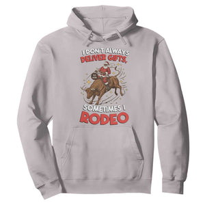 Funny Black Santa Bull Riding Christmas Hoodie I Do Not Deliver Gifts I Rodeo TS12 Ice Gray Print Your Wear