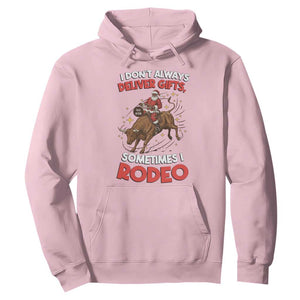 Funny Black Santa Bull Riding Christmas Hoodie I Do Not Deliver Gifts I Rodeo TS12 Light Pink Print Your Wear