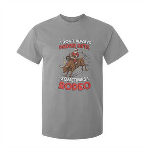 Funny Black Santa Bull Riding Christmas T Shirt For Kid I Do Not Deliver Gifts I Rodeo TS12 Sport Gray Print Your Wear