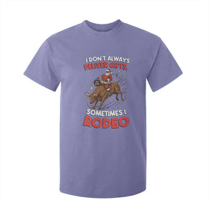 Funny Black Santa Bull Riding Christmas T Shirt For Kid I Do Not Deliver Gifts I Rodeo TS12 Violet Print Your Wear