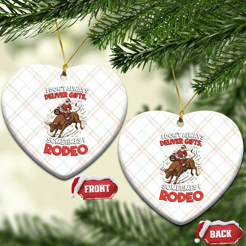 Funny Black Santa Bull Riding Christmas Ceramic Ornament I Do Not Deliver Gifts I Rodeo TS12 Print Your Wear