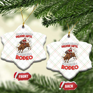 Funny Black Santa Bull Riding Christmas Ceramic Ornament I Do Not Deliver Gifts I Rodeo TS12 Print Your Wear