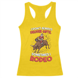Funny Black Santa Bull Riding Christmas Racerback Tank Top I Do Not Deliver Gifts I Rodeo TS12 Daisy Print Your Wear
