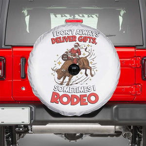 Funny Black Santa Bull Riding Christmas Spare Tire Cover I Do Not Deliver Gifts I Rodeo TS12 White Print Your Wear