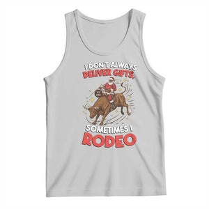 Funny Black Santa Bull Riding Christmas Tank Top I Do Not Deliver Gifts I Rodeo TS12 Ash Print Your Wear