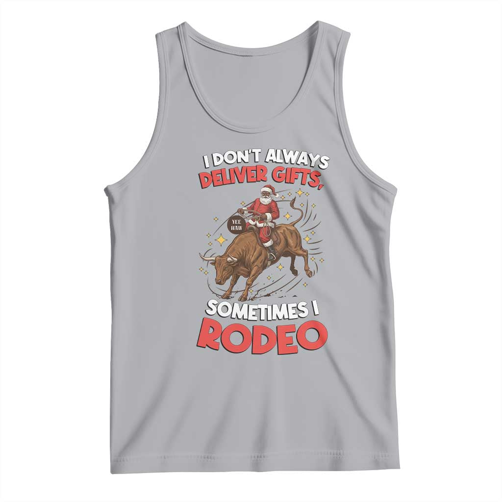 Funny Black Santa Bull Riding Christmas Tank Top I Do Not Deliver Gifts I Rodeo TS12 Athletic Heather Print Your Wear