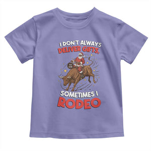 Funny Black Santa Bull Riding Christmas Toddler T Shirt I Do Not Deliver Gifts I Rodeo TS12 Violet Print Your Wear