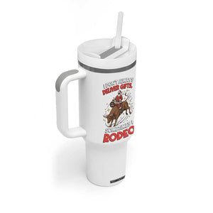 Funny Black Santa Bull Riding Christmas Tumbler With Handle I Do Not Deliver Gifts I Rodeo TS12 Print Your Wear