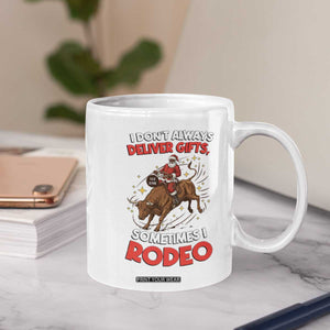 Funny Black Santa Bull Riding Christmas Coffee Mug I Do Not Deliver Gifts I Rodeo TS12 Print Your Wear