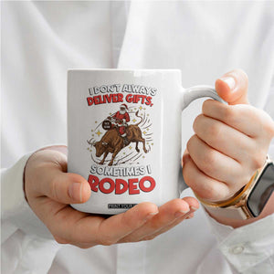 Funny Black Santa Bull Riding Christmas Coffee Mug I Do Not Deliver Gifts I Rodeo TS12 Print Your Wear