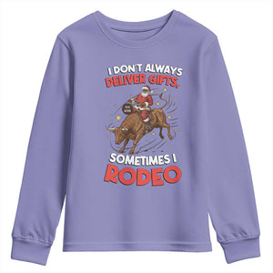 Funny Black Santa Bull Riding Christmas Youth Sweatshirt I Do Not Deliver Gifts I Rodeo TS12 Violet Print Your Wear