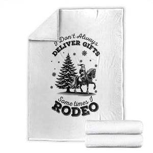 Funny Santa Cowboy Christmas Throw Blanket I Do Not Deliver Gifts I Rodeo TS12 White Print Your Wear