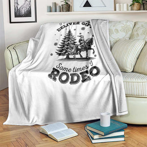 Funny Santa Cowboy Christmas Throw Blanket I Do Not Deliver Gifts I Rodeo TS12 Print Your Wear