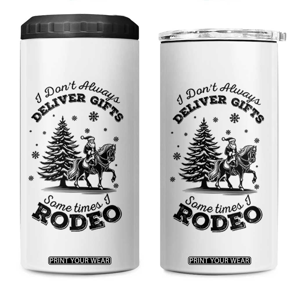 Funny Santa Cowboy Christmas 4 in 1 Can Cooler Tumbler I Do Not Deliver Gifts I Rodeo TS12 One Size: 16 oz White Print Your Wear