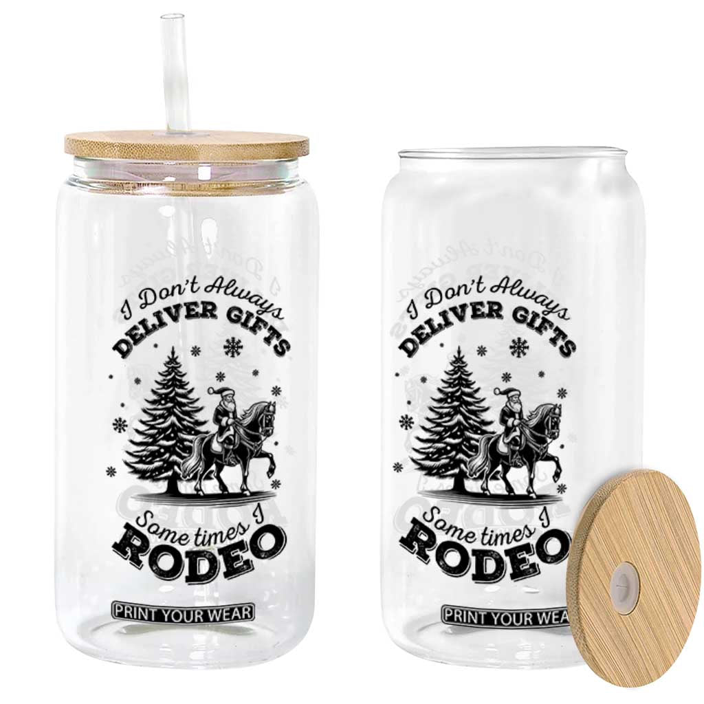 Funny Santa Cowboy Christmas Glass Can I Do Not Deliver Gifts I Rodeo TS12 Print Your Wear