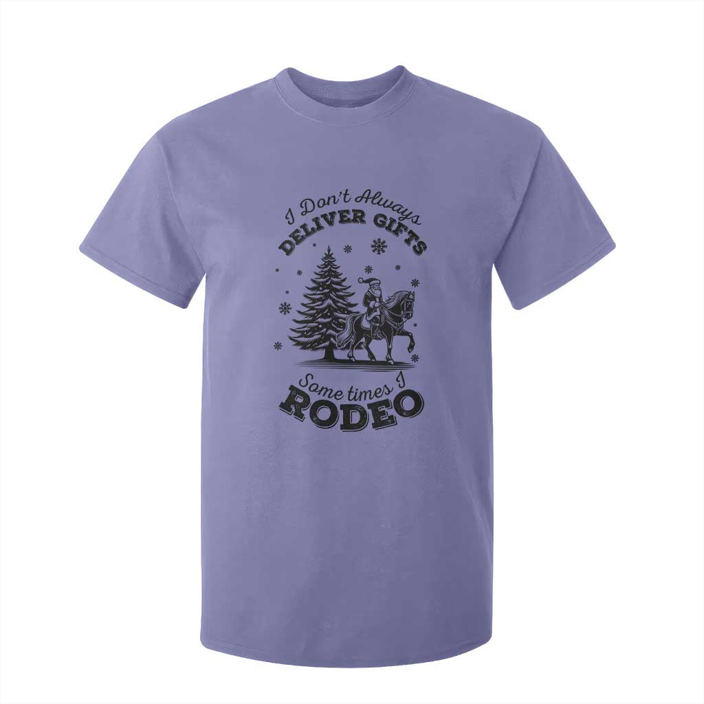 Funny Santa Cowboy Christmas T Shirt For Kid I Do Not Deliver Gifts I Rodeo TS12 Violet Print Your Wear