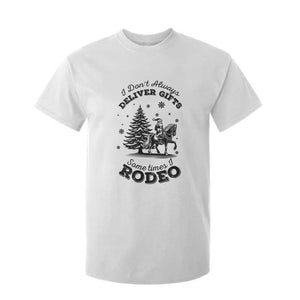 Funny Santa Cowboy Christmas T Shirt For Kid I Do Not Deliver Gifts I Rodeo TS12 White Print Your Wear