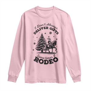 Funny Santa Cowboy Christmas Long Sleeve Shirt I Do Not Deliver Gifts I Rodeo TS12 Light Pink Print Your Wear