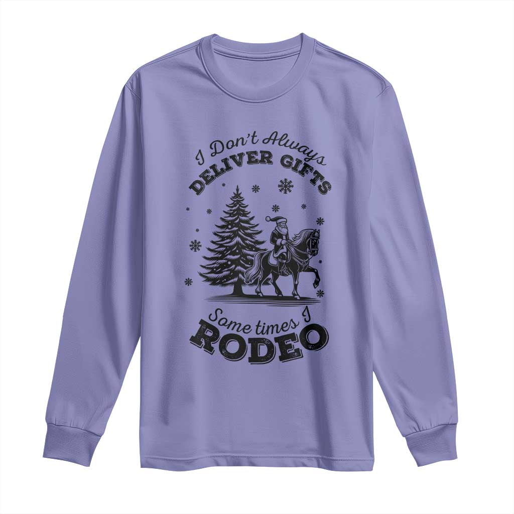 Funny Santa Cowboy Christmas Long Sleeve Shirt I Do Not Deliver Gifts I Rodeo TS12 Violet Print Your Wear