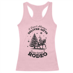 Funny Santa Cowboy Christmas Racerback Tank Top I Do Not Deliver Gifts I Rodeo TS12 Light Pink Print Your Wear