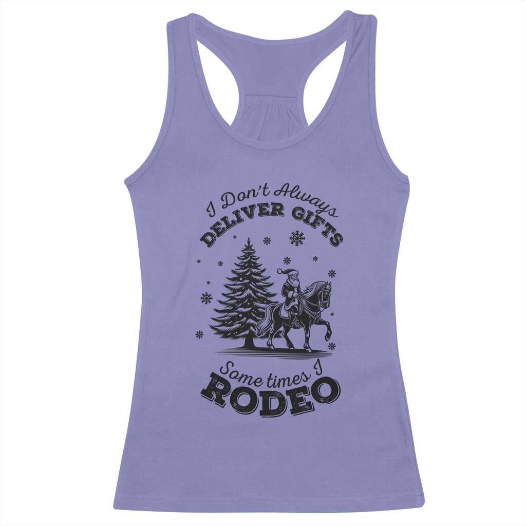 Funny Santa Cowboy Christmas Racerback Tank Top I Do Not Deliver Gifts I Rodeo TS12 Violet Print Your Wear