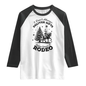 Funny Santa Cowboy Christmas Raglan Shirt I Do Not Deliver Gifts I Rodeo TS12 White Black Print Your Wear
