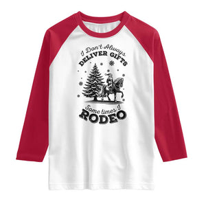 Funny Santa Cowboy Christmas Raglan Shirt I Do Not Deliver Gifts I Rodeo TS12 White Red Print Your Wear