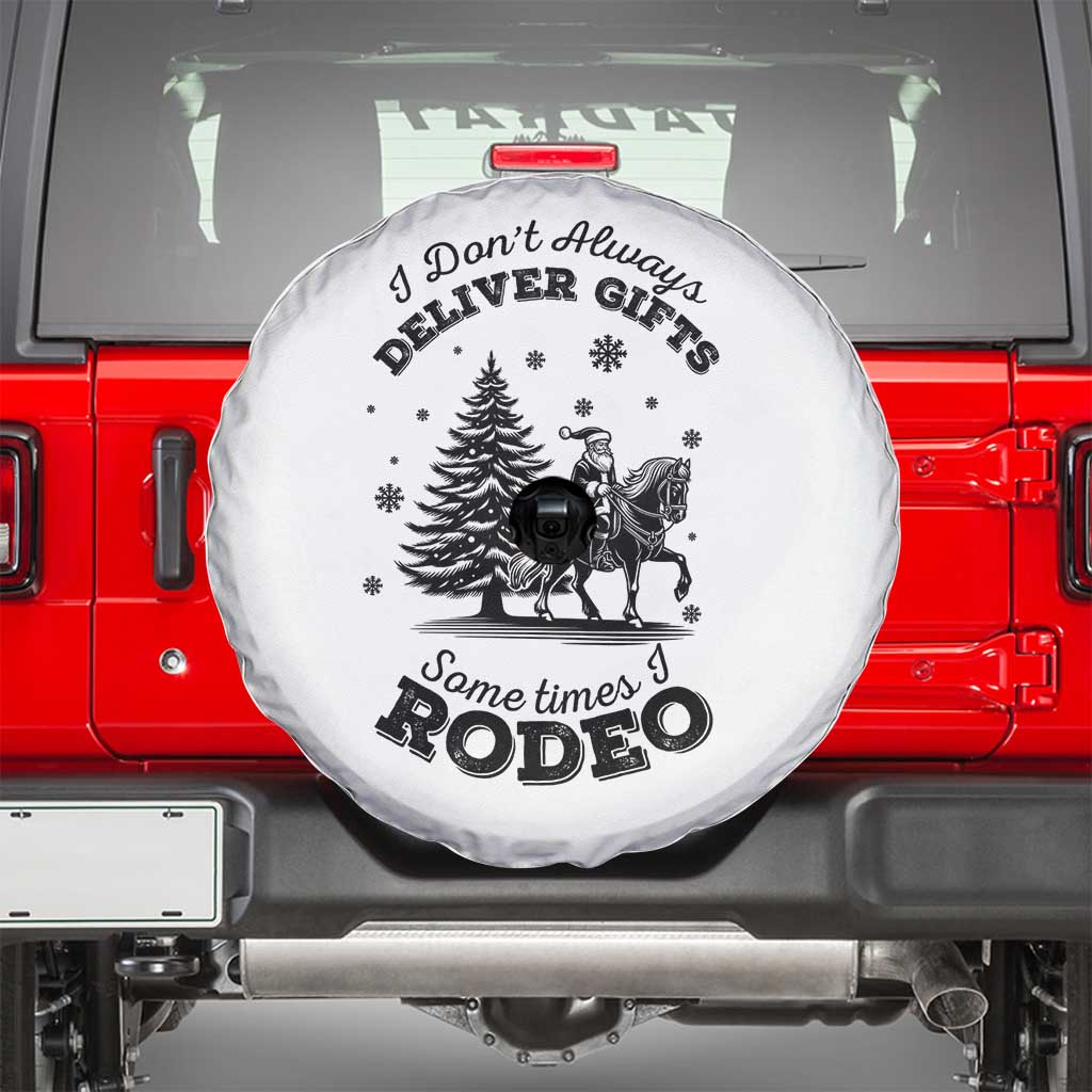 Funny Santa Cowboy Christmas Spare Tire Cover I Do Not Deliver Gifts I Rodeo TS12 White Print Your Wear