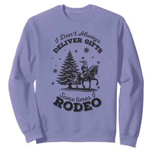 Funny Santa Cowboy Christmas Sweatshirt I Do Not Deliver Gifts I Rodeo TS12 Violet Print Your Wear