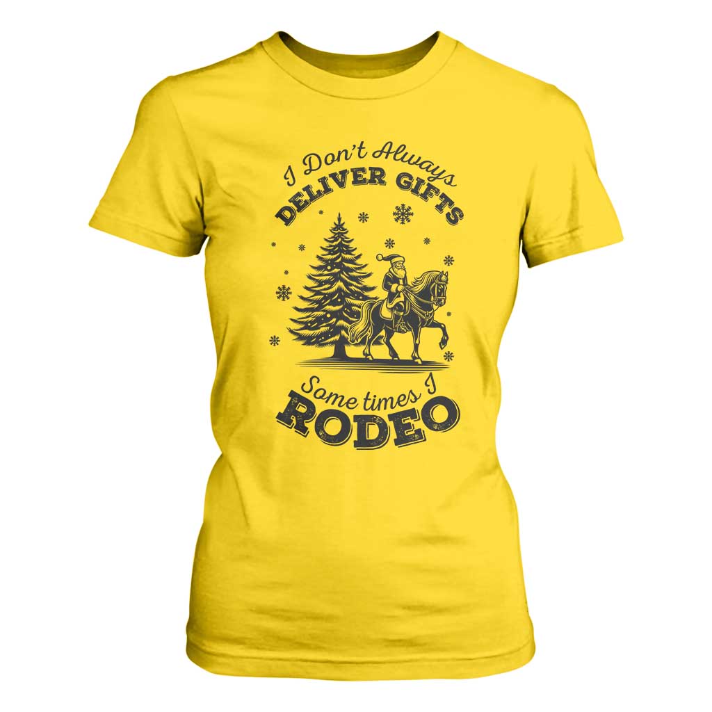 Funny Santa Cowboy Christmas T Shirt For Women I Do Not Deliver Gifts I Rodeo TS12 Daisy Print Your Wear