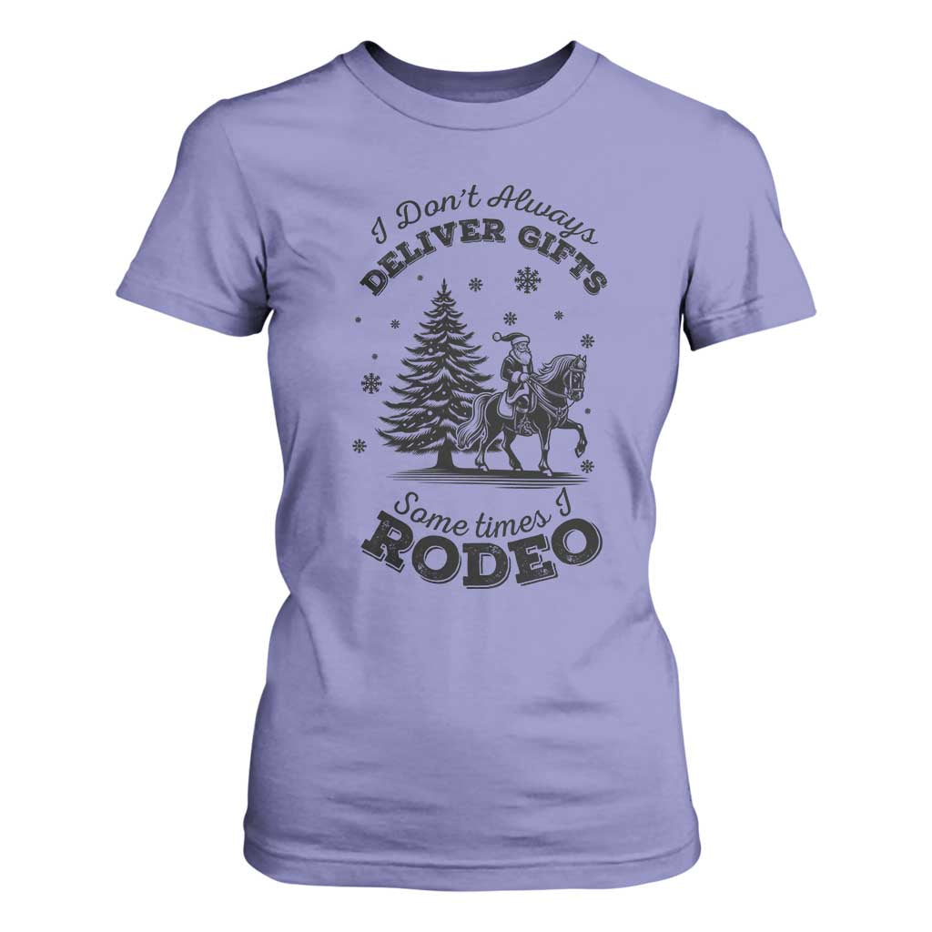 Funny Santa Cowboy Christmas T Shirt For Women I Do Not Deliver Gifts I Rodeo TS12 Violet Print Your Wear
