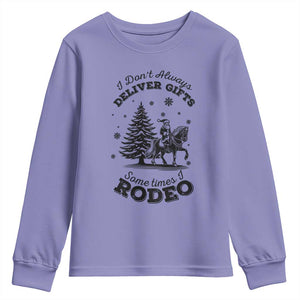 Funny Santa Cowboy Christmas Youth Sweatshirt I Do Not Deliver Gifts I Rodeo TS12 Violet Print Your Wear