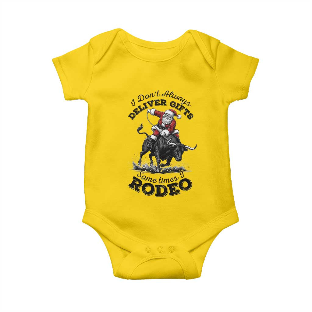 Funny Black Santa Cowboy Bull Rider Christmas Baby Onesie I Do Not Deliver Gifts I Rodeo TS12 Daisy Print Your Wear