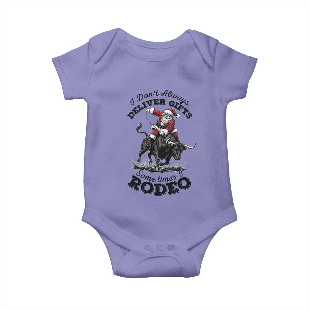 Funny Black Santa Cowboy Bull Rider Christmas Baby Onesie I Do Not Deliver Gifts I Rodeo TS12 Violet Print Your Wear