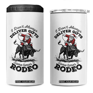 Funny Black Santa Cowboy Bull Rider Christmas 4 in 1 Can Cooler Tumbler I Do Not Deliver Gifts I Rodeo TS12 One Size: 16 oz White Print Your Wear