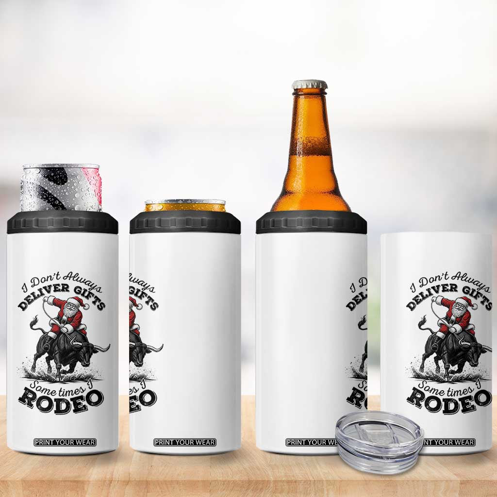 Funny Black Santa Cowboy Bull Rider Christmas 4 in 1 Can Cooler Tumbler I Do Not Deliver Gifts I Rodeo TS12 Print Your Wear