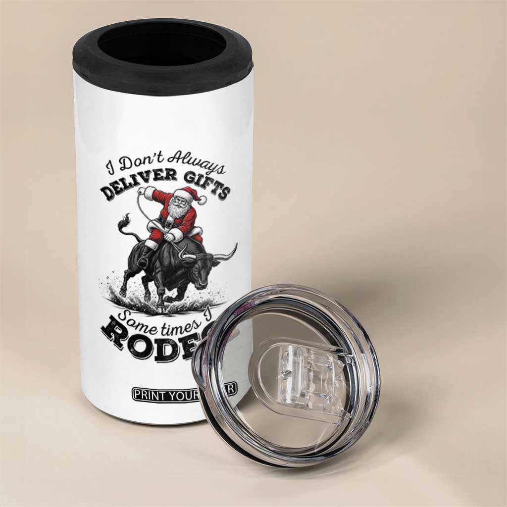 Funny Black Santa Cowboy Bull Rider Christmas 4 in 1 Can Cooler Tumbler I Do Not Deliver Gifts I Rodeo TS12 Print Your Wear