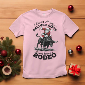 Funny Black Santa Cowboy Bull Rider Christmas T Shirt I Do Not Deliver Gifts I Rodeo TS12 Light Pink Print Your Wear