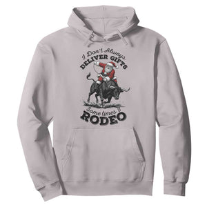 Funny Black Santa Cowboy Bull Rider Christmas Hoodie I Do Not Deliver Gifts I Rodeo TS12 Ice Gray Print Your Wear