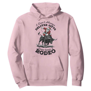 Funny Black Santa Cowboy Bull Rider Christmas Hoodie I Do Not Deliver Gifts I Rodeo TS12 Light Pink Print Your Wear