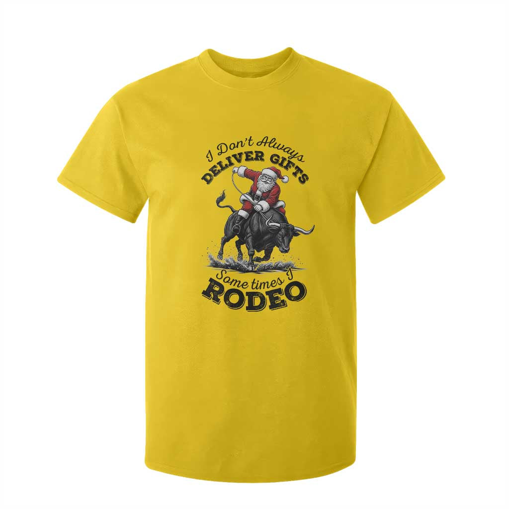 Funny Black Santa Cowboy Bull Rider Christmas T Shirt For Kid I Do Not Deliver Gifts I Rodeo TS12 Daisy Print Your Wear